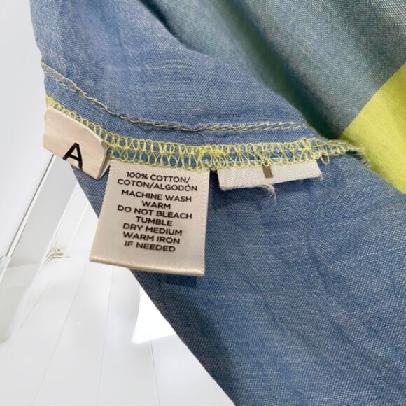 Ann Taylor LOFT Colorblock Cotton Top | 2-Toned | Lightweight & Polished Large - Picture 10 of 12